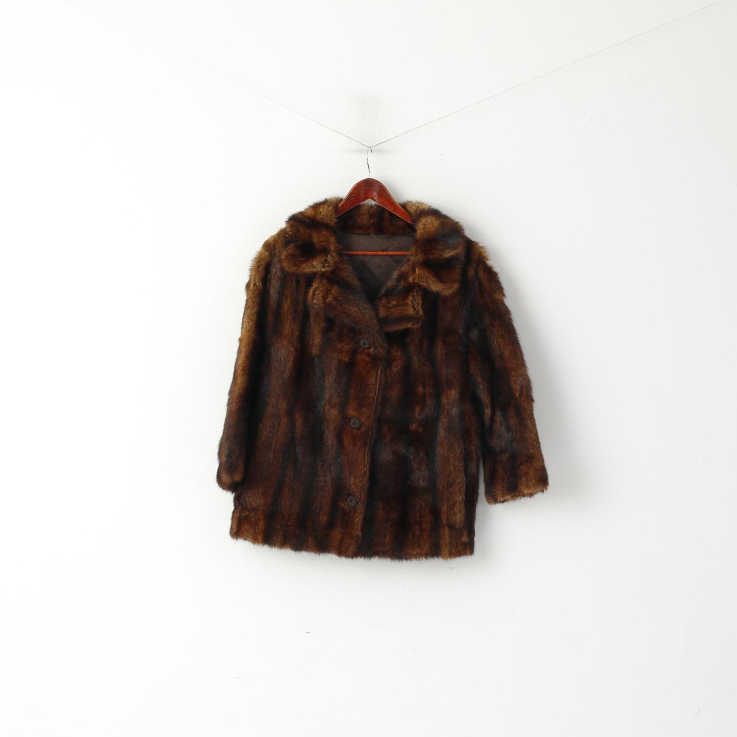 Kaire Kvammen Bergen Veste Femme Fourrure Authentique Marron Gingembre Boho Haut Boutonné