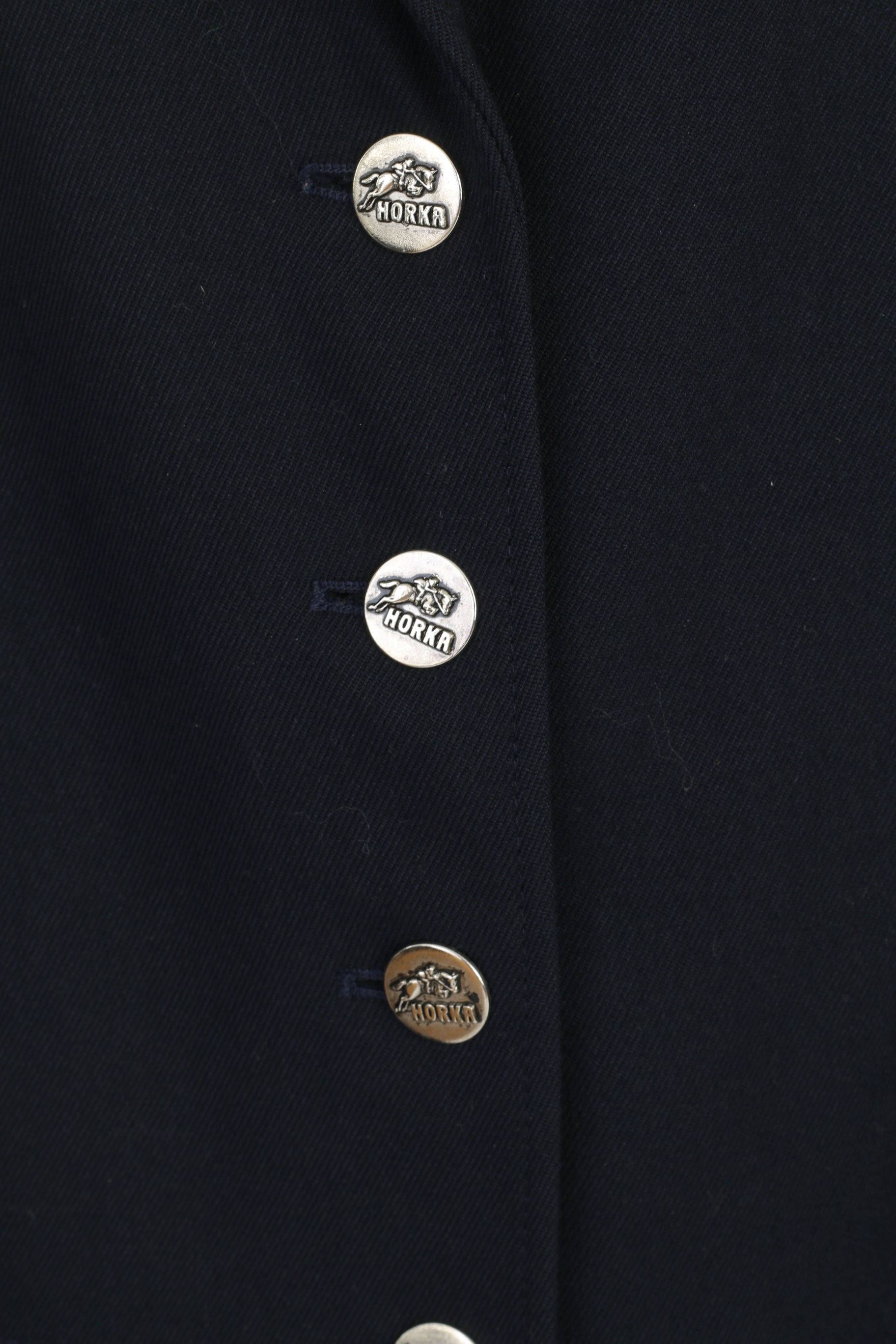 Horka Women 46 M Blazer Navy Wool Horse Riding Shoulder Pads Single Breasted Jacket