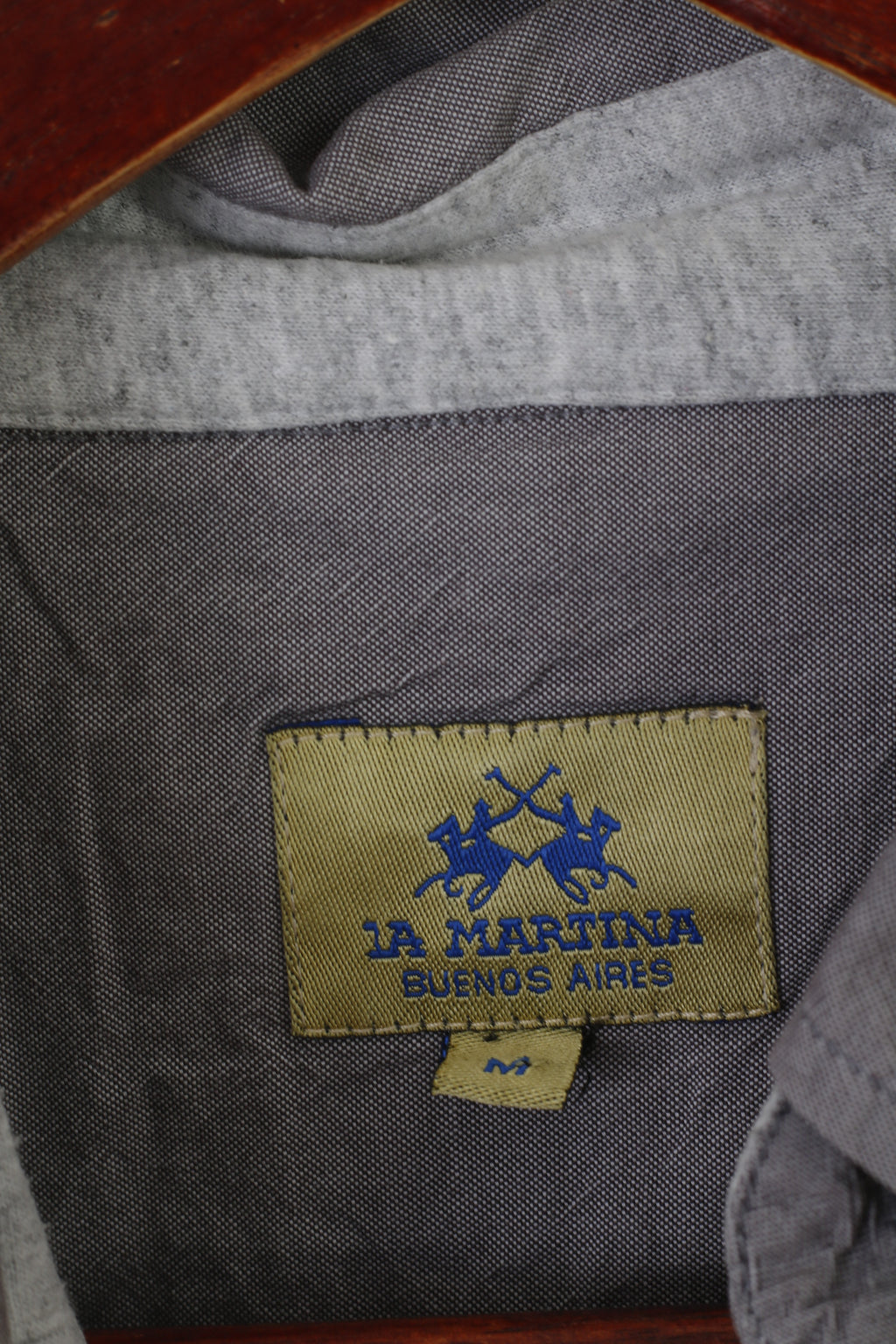 La Martina Men M Casual Shirt Purple Cotton French Alps Polo Argentino Long Sleeve Top