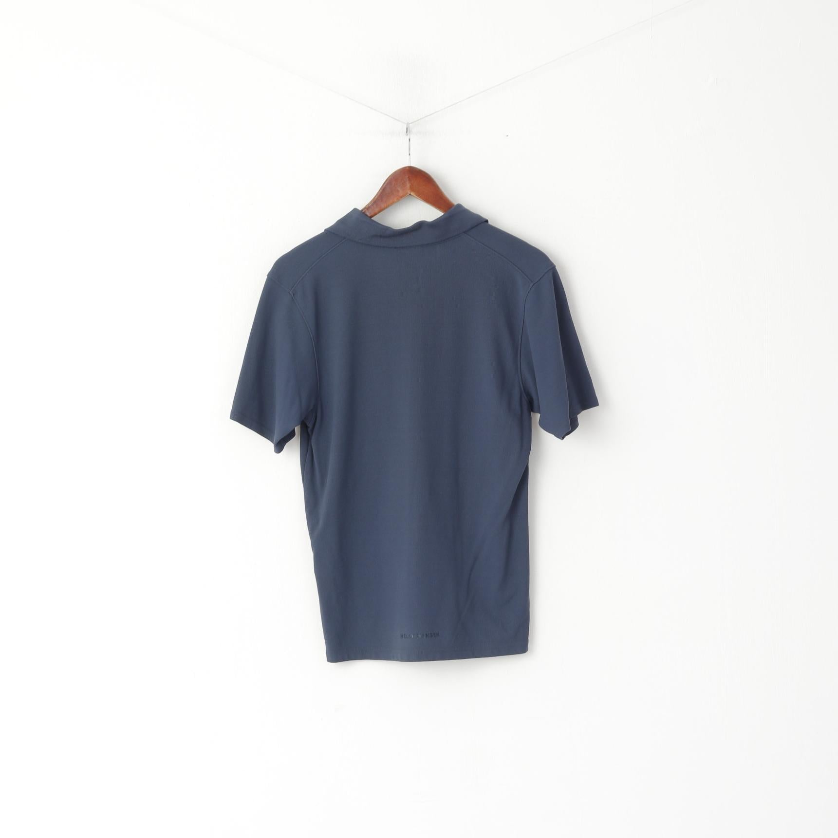 Helly Hansen Polo pour homme en nylon bleu marine avec logo HH Sailing uni à manches courtes