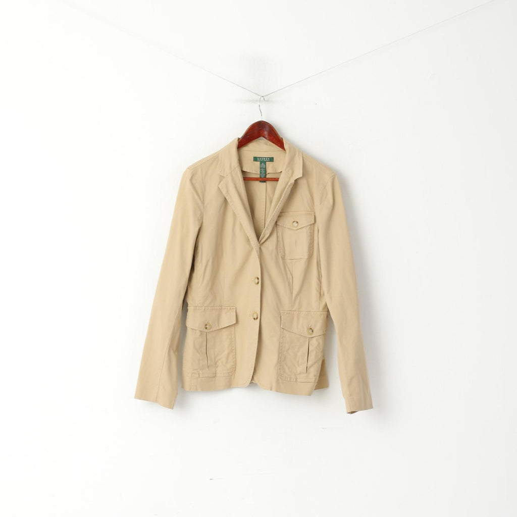 LAUREN Ralph Lauren Donna 12 Blazer Giacca monopetto in cotone elasticizzato beige