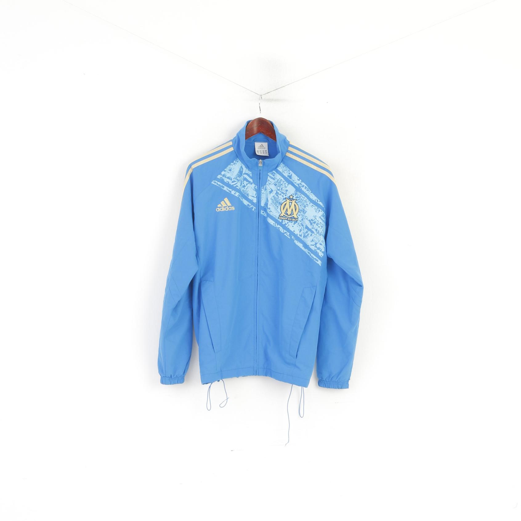 Adidas Olympique de Marsiglia Uomo M 174 Giacca da calcio blu con cerniera intera Sport Track Top