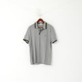Original Penguin Men L Polo Shirt Grey Classic Fit Grey Sport Cotton Short Sleeve Top