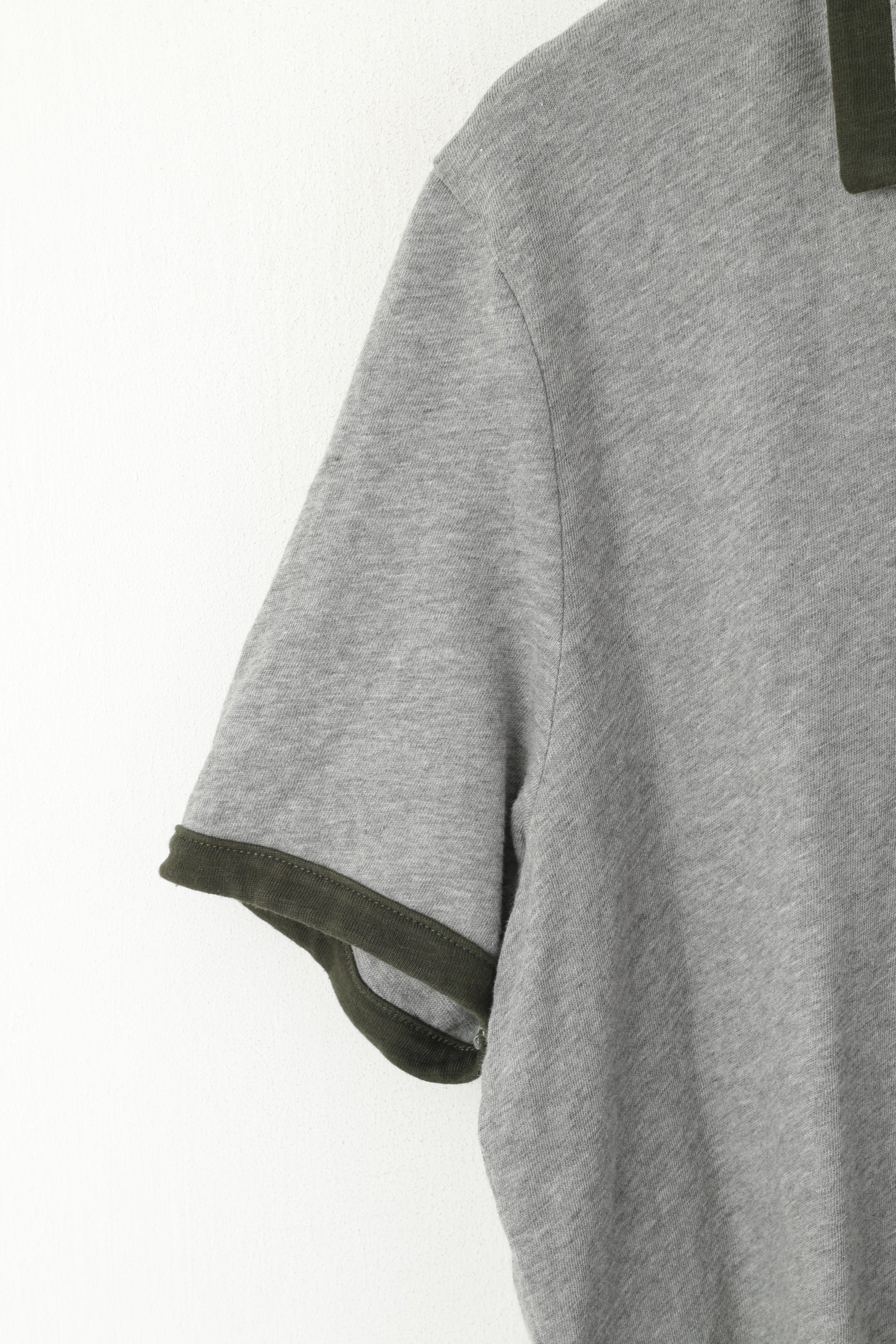 Original Penguin Men L Polo Shirt Grey Classic Fit Grey Sport Cotton Short Sleeve Top