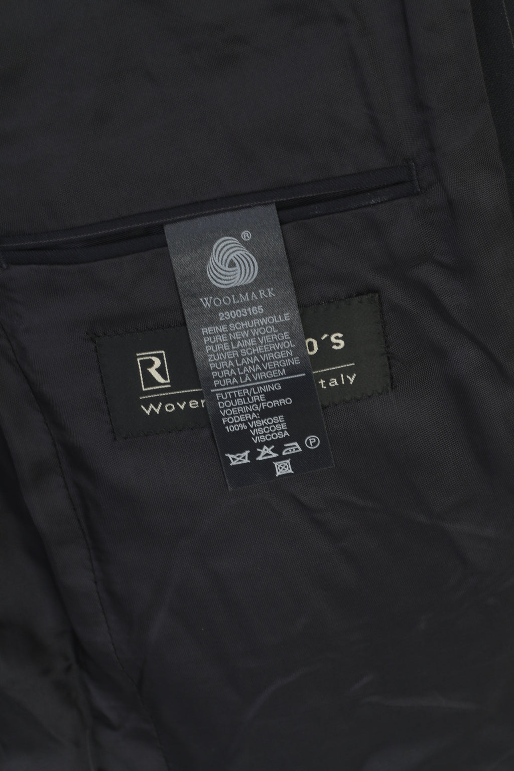 Roy Robson Men 38 Blazer Black Striped 100% Wool Italy Single Breasted Jacket