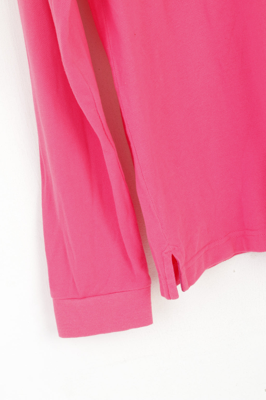 Polo da uomo L di Hackett London Top a maniche lunghe in cotone elasticizzato rosa con bottoni dettagliati