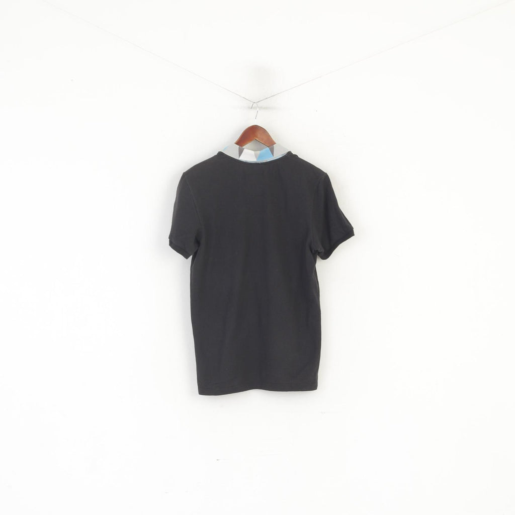 Polo Adidas Originals da uomo anni '50 in cotone nero con colletto stampato e tasca aderente