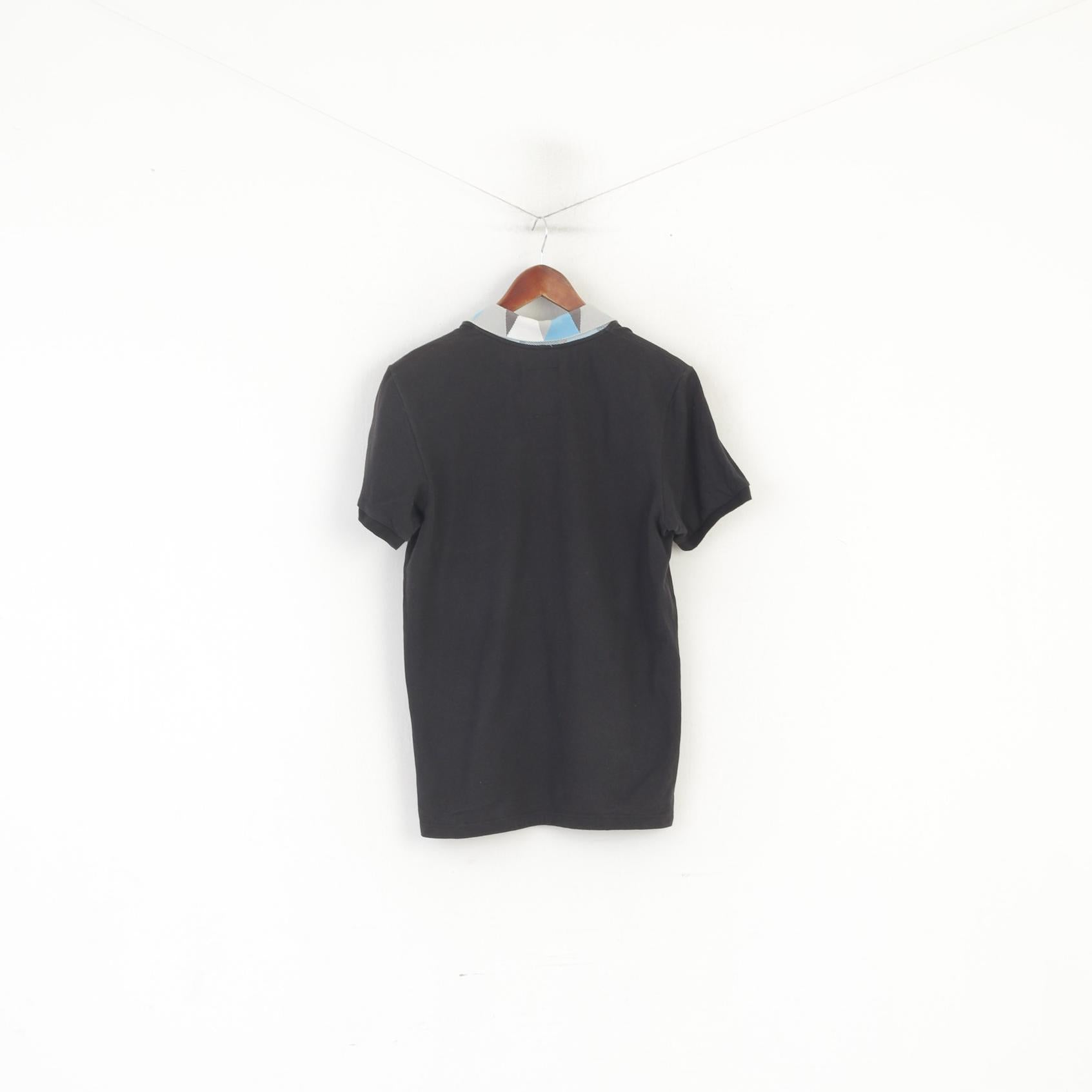 Polo Adidas Originals da uomo anni '50 in cotone nero con colletto stampato e tasca aderente