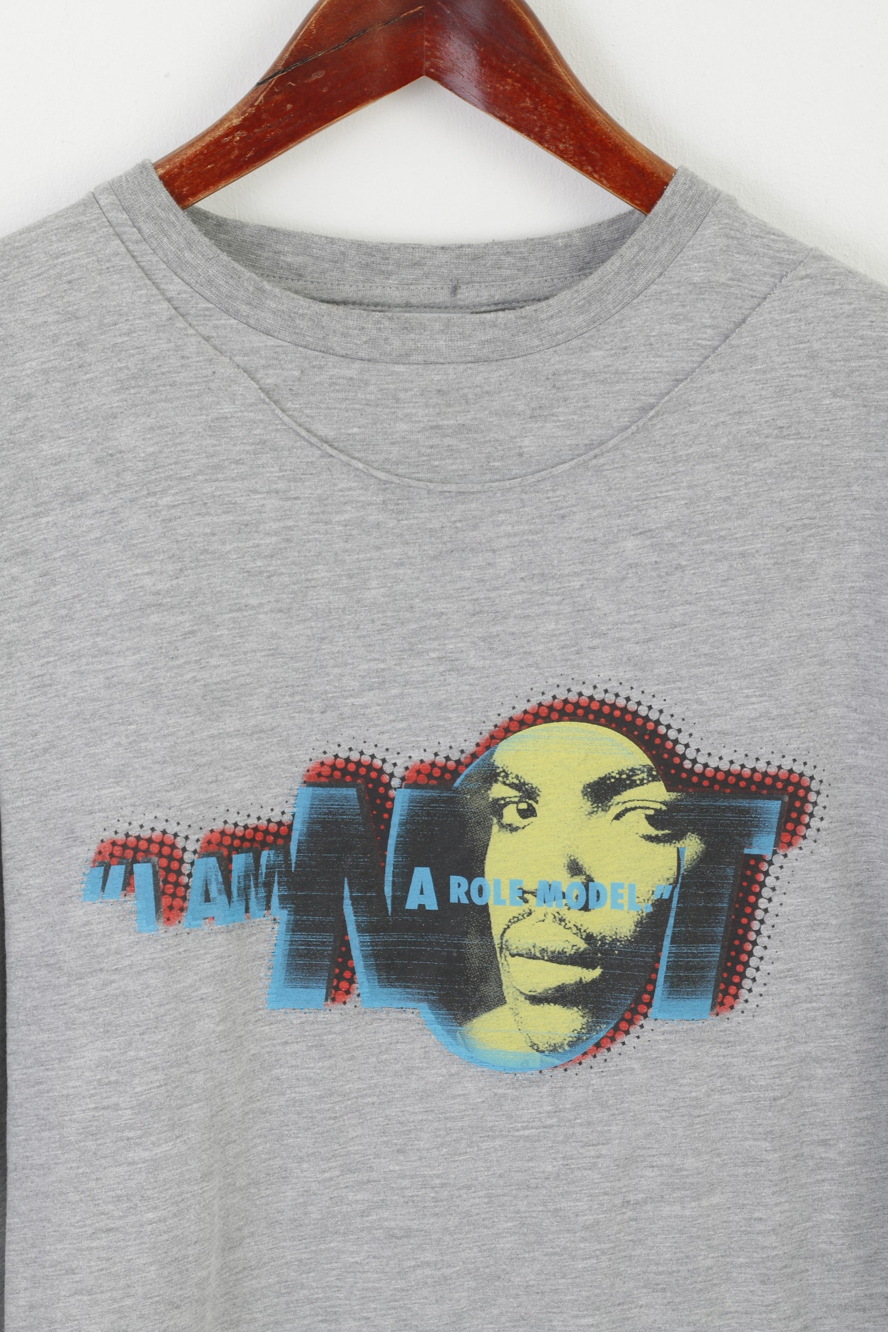 Nike Femme M Chemise Gris Coton Danse JE SUIS UN MODÈLE À Manches Longues Haut Vintage