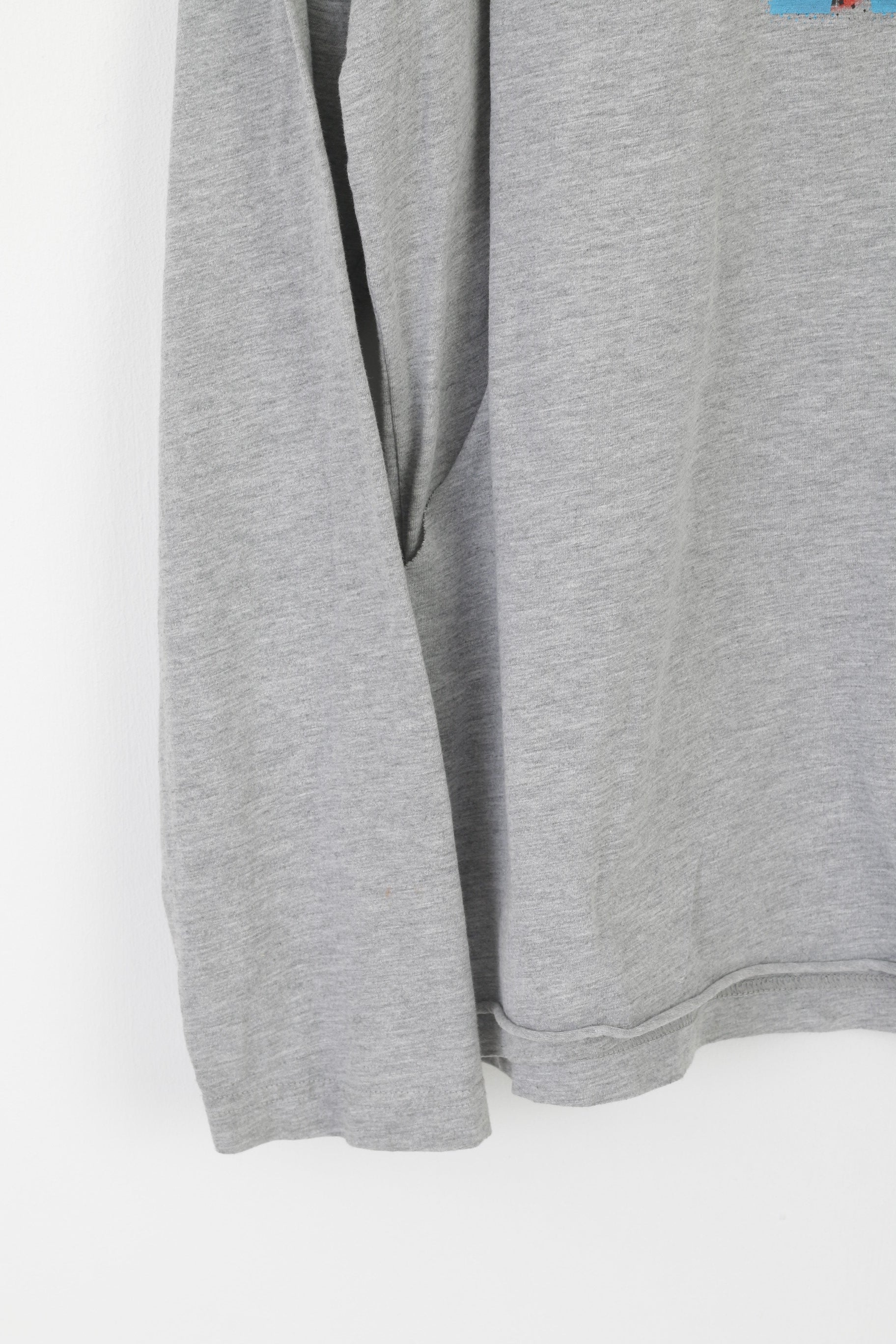 Nike Femme M Chemise Gris Coton Danse JE SUIS UN MODÈLE À Manches Longues Haut Vintage