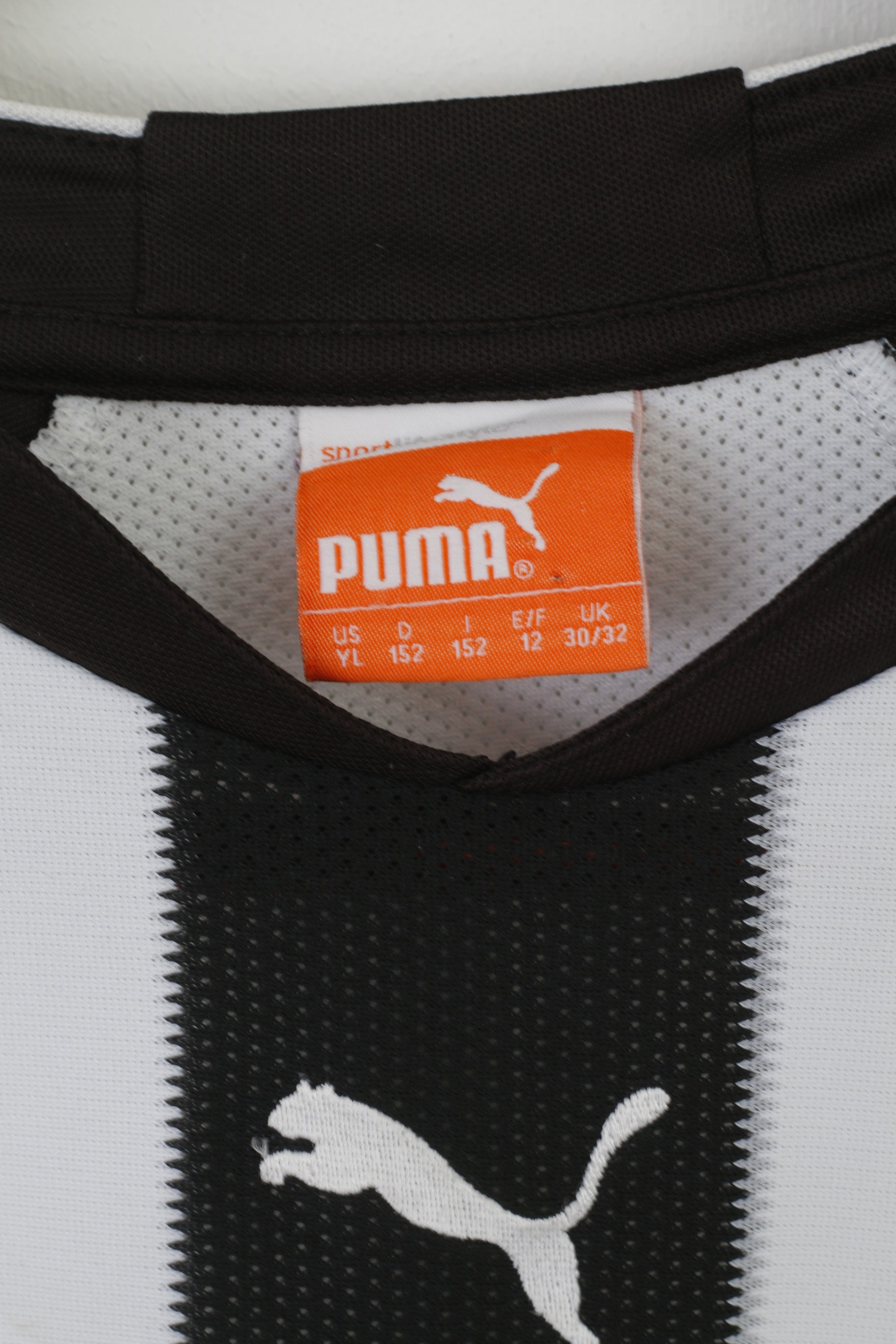 Puma Newcaste United Garçons 152 YL Chemise Blanc Noir Maillot de Football Chopper 4 Haut