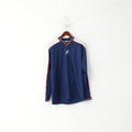 Galex Italian Style Men L Shirt Navy Vintage Sportswear Long Sleeve Jersey V Neck Top