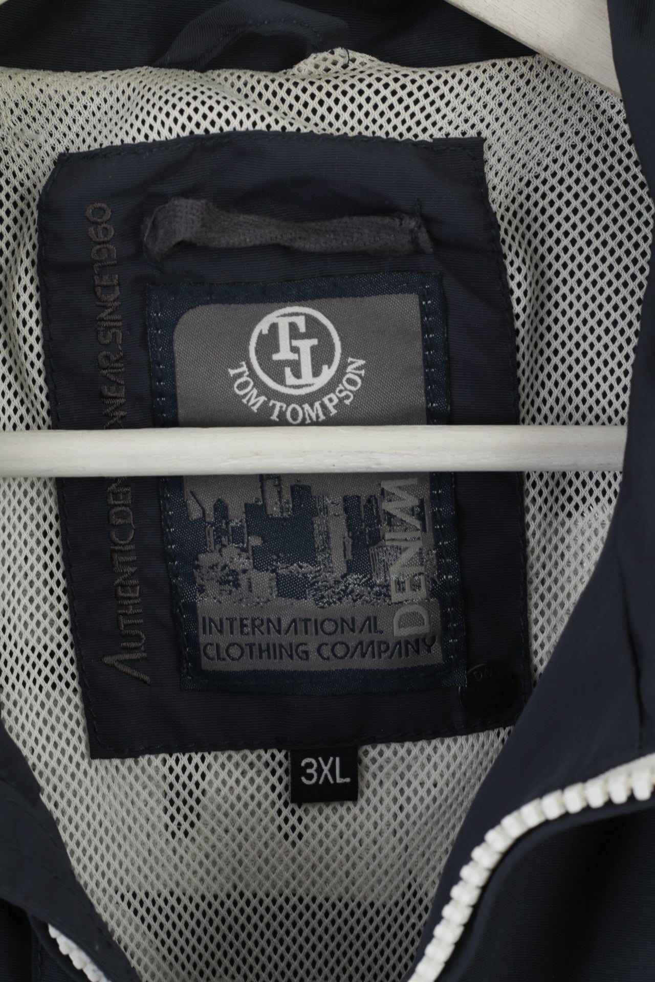 Tom Tompson Men 3XL (2XL) Jacket Navy Nylon Zip Up Detroit Tigers Champion Baseball