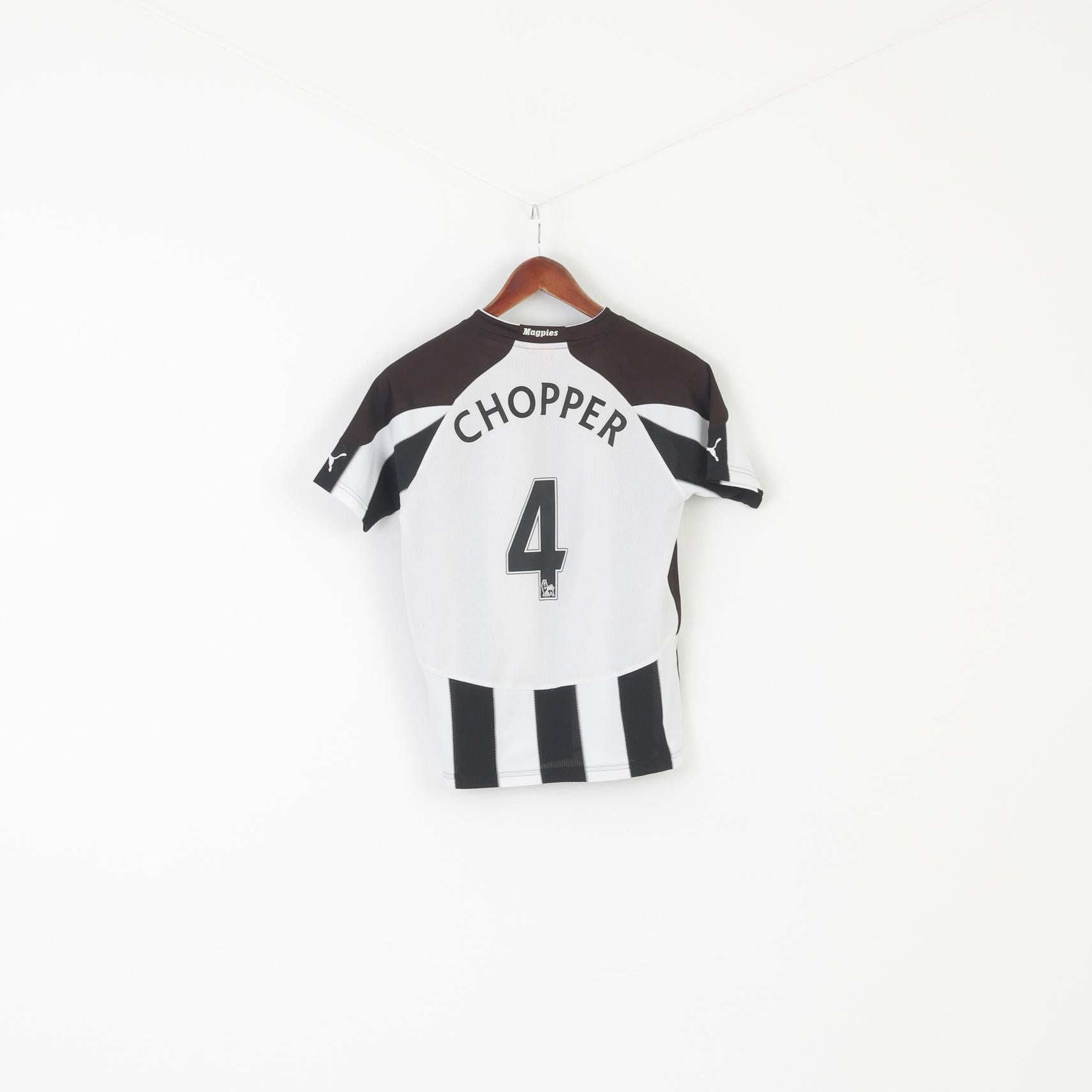 Puma Newcaste United Garçons 152 YL Chemise Blanc Noir Maillot de Football Chopper 4 Haut