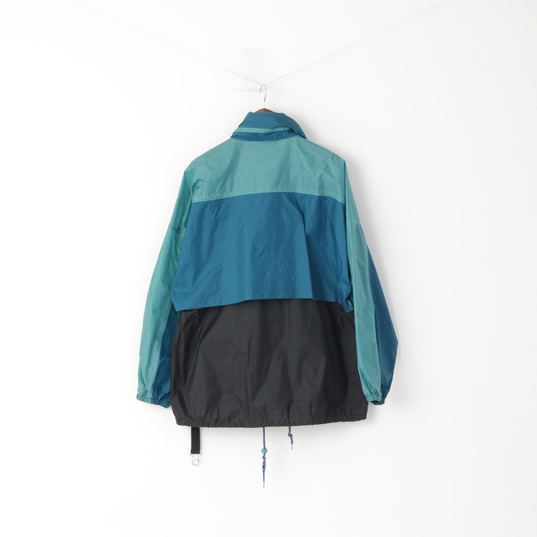 Jeantex Veste en nylon vert pour homme 46/48 XL avec capuche cachée et fermeture éclair complète