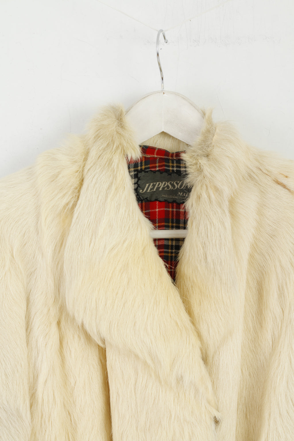 Retro Women S Jacket Beige Faux Fur Boho Hippy Buttoned Warm Fit Top