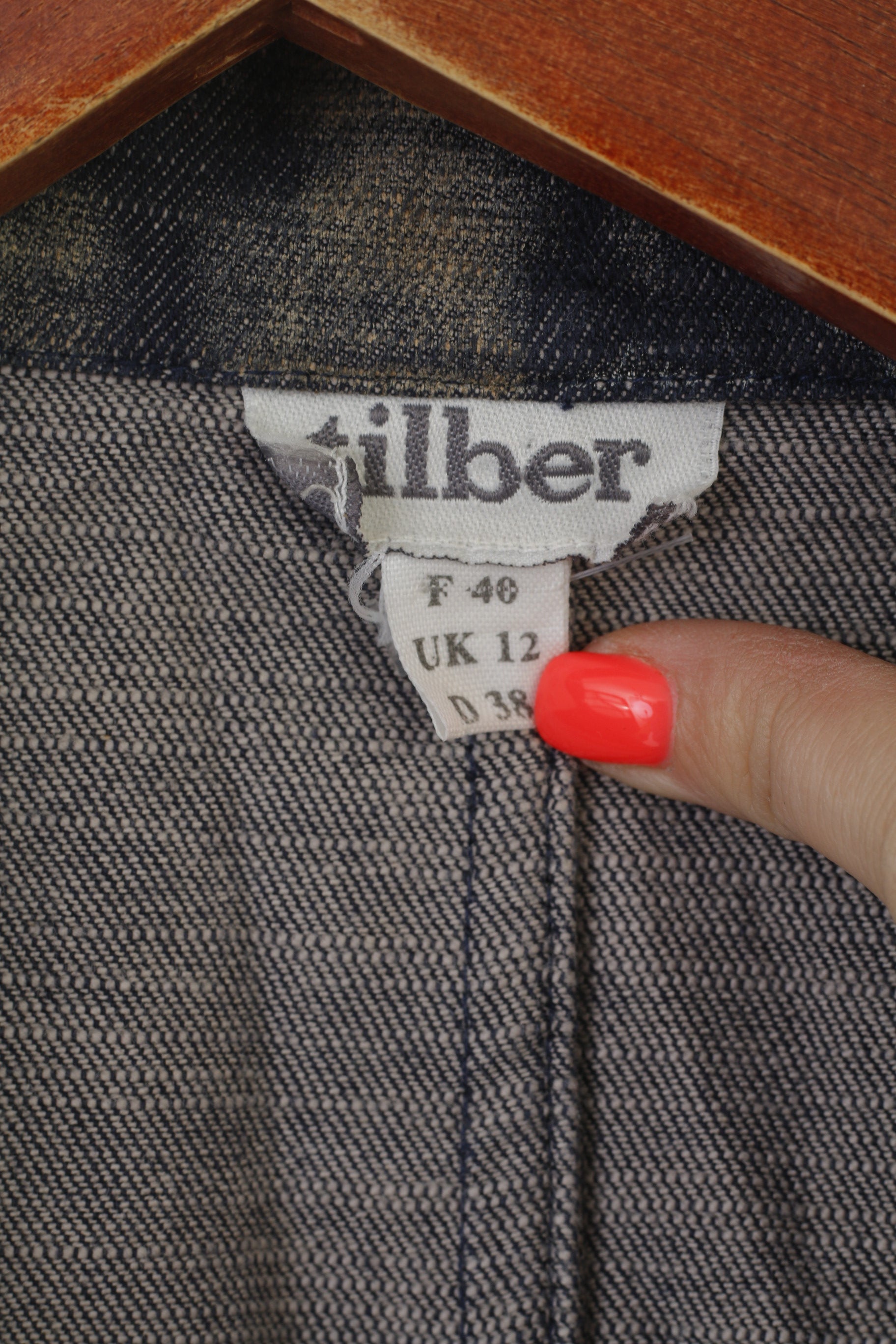 Tilber Women 12 38 M Jacket Navy Cotton Western Vintage Single Breasted Blazer