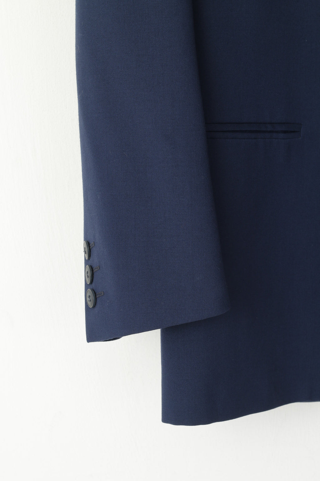 Millibar Men 48 38 Blazer Navy Blue Wool Vintage Made in Italy Single Breasted Jacket