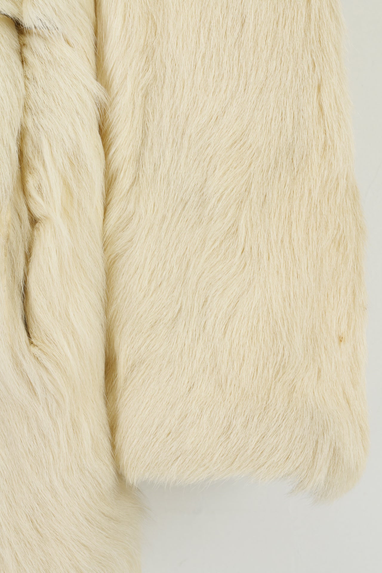 Retro Women S Jacket Beige Faux Fur Boho Hippy Buttoned Warm Fit Top