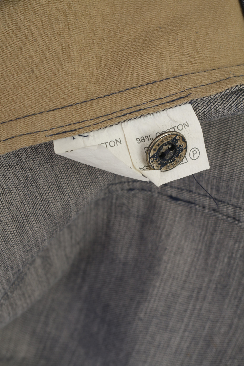 Tilber Women 12 38 M Jacket Navy Cotton Western Vintage Single Breasted Blazer