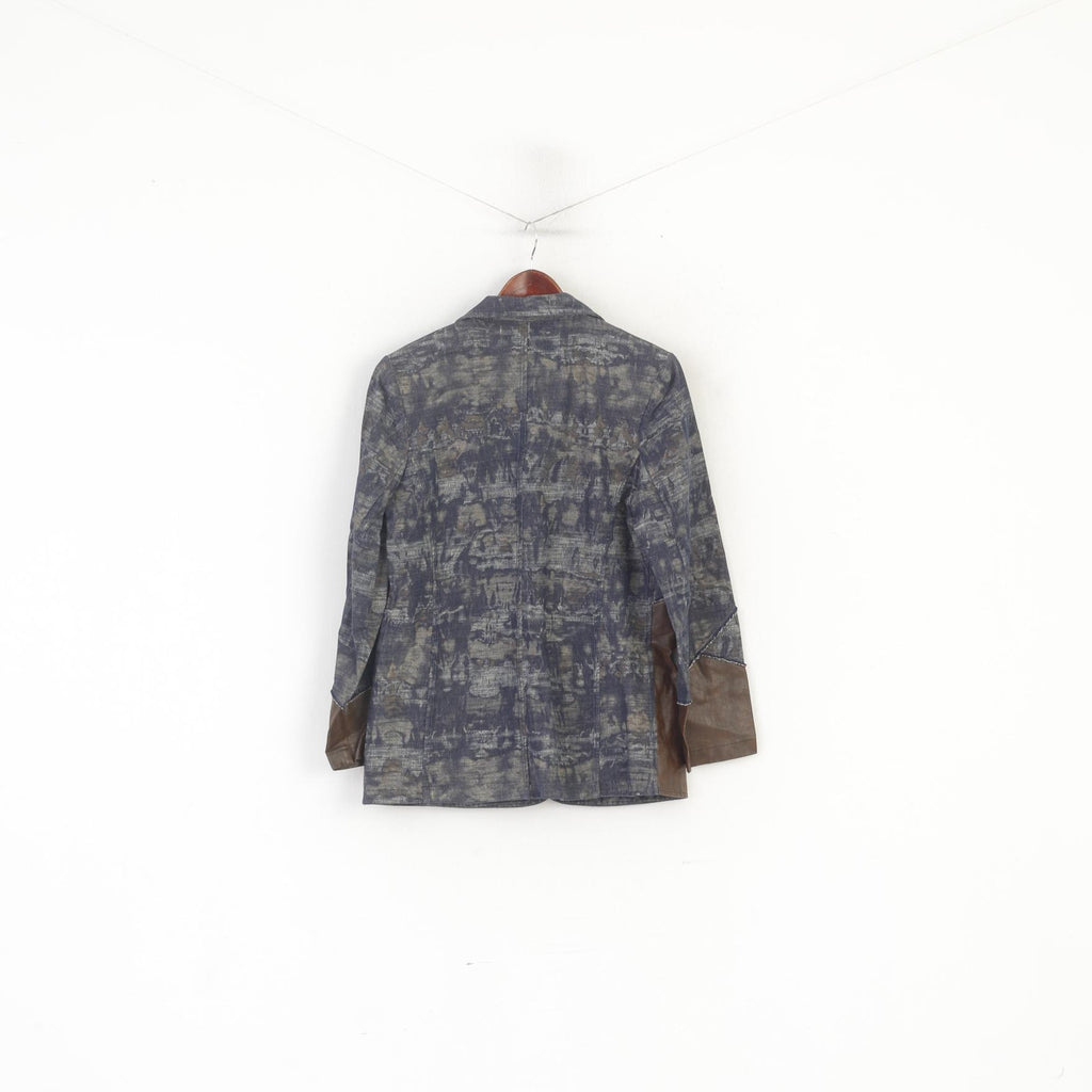 Tilber Women 12 38 M Jacket Navy Cotton Western Vintage Single Breasted Blazer