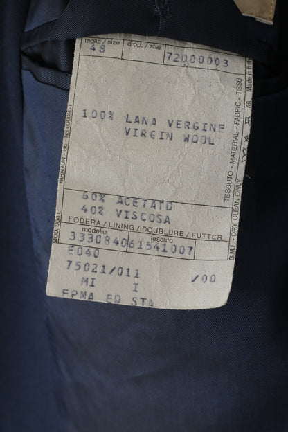 Millibar Homme 48 38 Blazer Bleu Marine Laine vintage Made in Italy Veste Simple Boutonnage