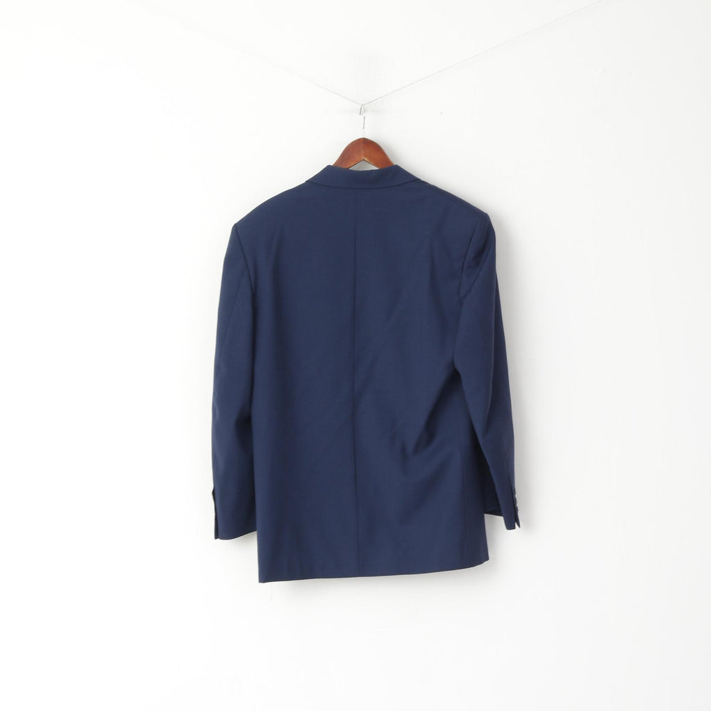 Millibar Men 48 38 Blazer Navy Blue Wool Vintage Made in Italy Single Breasted Jacket