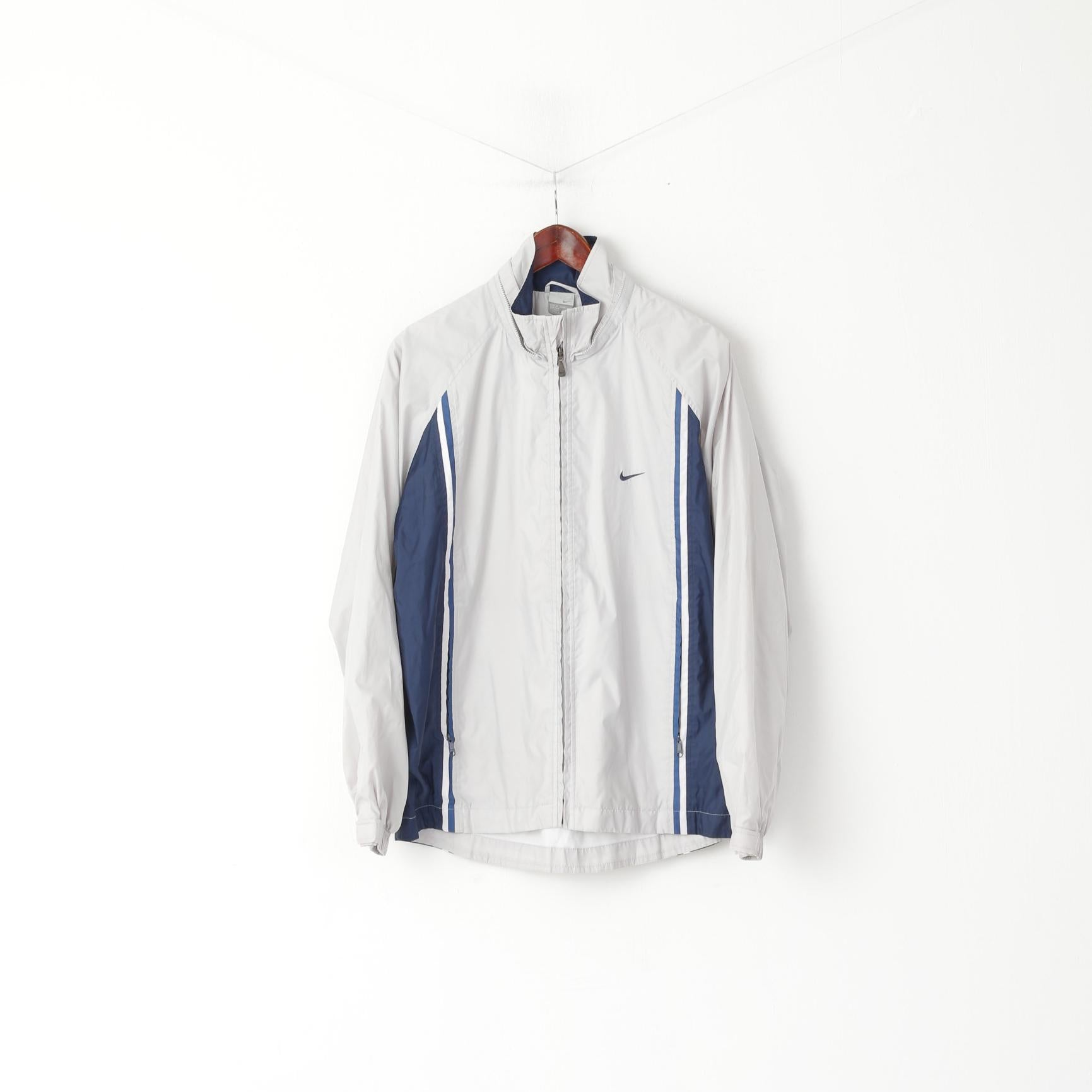 Giacca Nike Uomo M 178 Giacca grigia leggera da allenamento per abbigliamento sportivo con cerniera intera