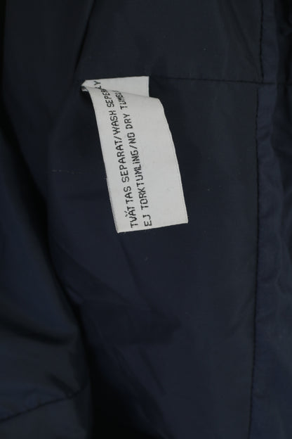 Kynningsrud Men XXXL Jacket Navy Nylon Activewear Hidden Hood Zip Up Top