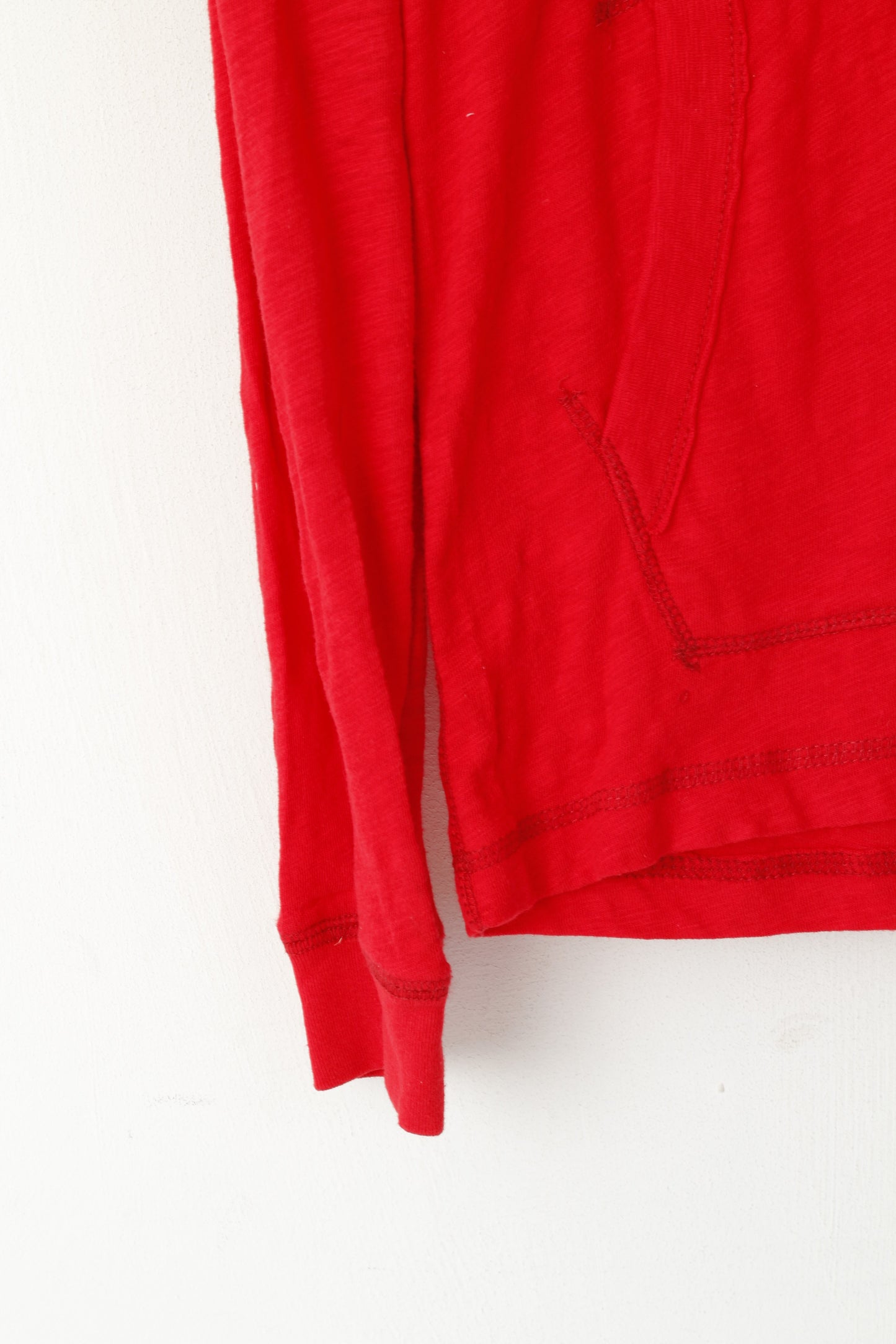 Aeropostale Men S Shirt Red Cotton Hooded New York Graphic Kangaroo Pocket Top