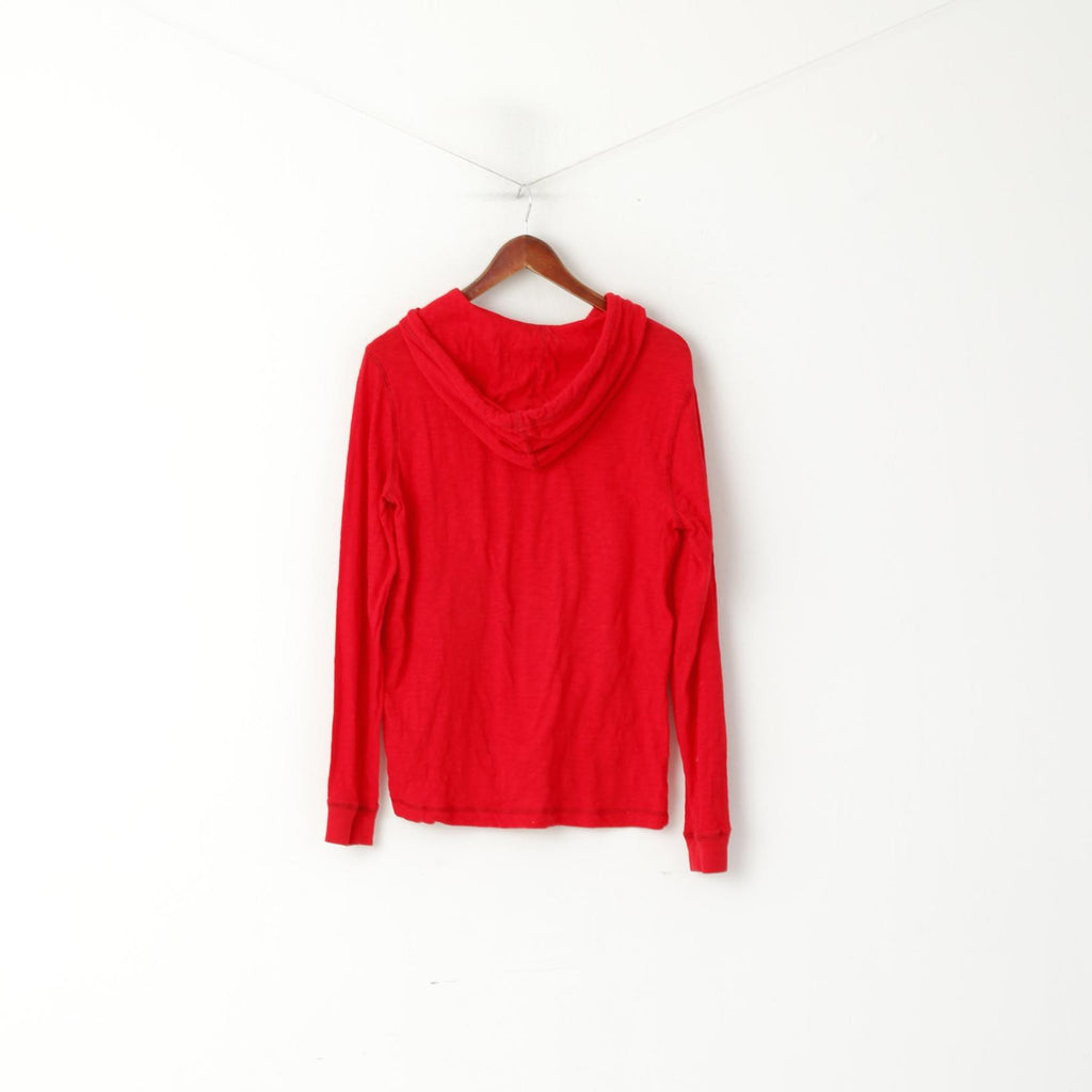 Aeropostale Chemise Homme Rouge Coton À Capuche New York Graphique Kangourou Poche Haut