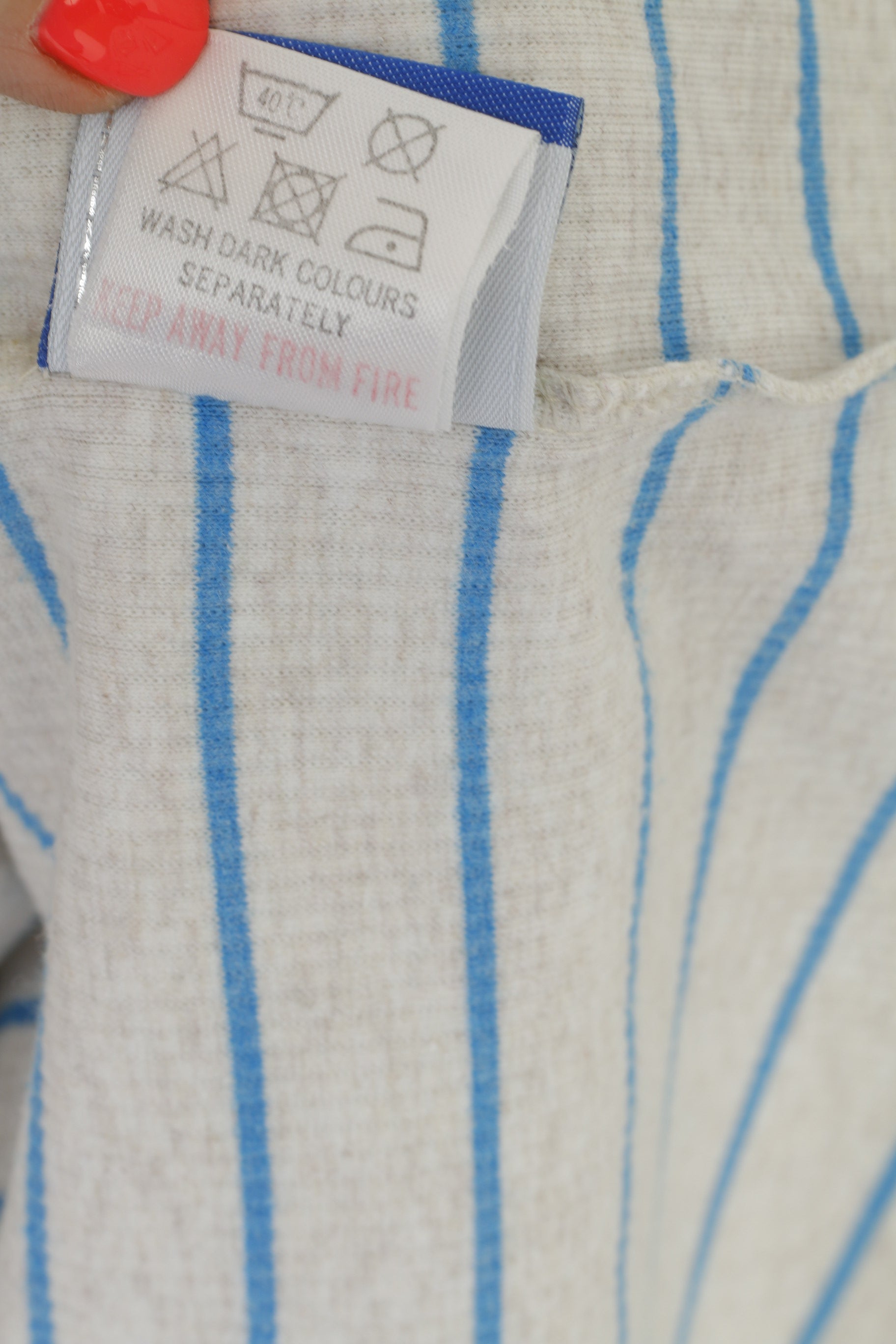 Camicia Reebok da uomo M. Top Oldschool oversize in cotone vintage a righe beige blu