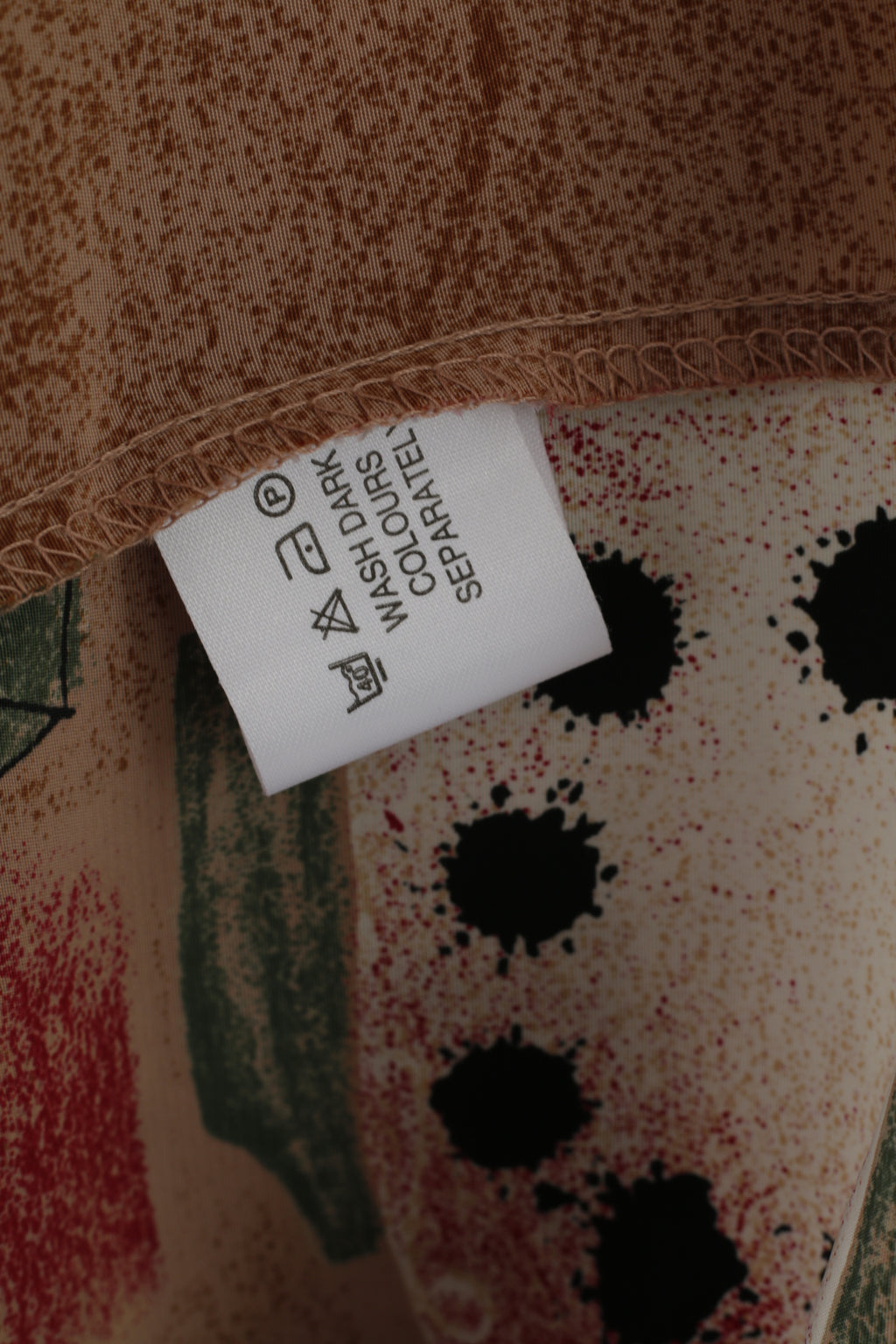 Rumours Women 18 XL Casual Shirt Brown Abstract Retro Shoulder Pads Top