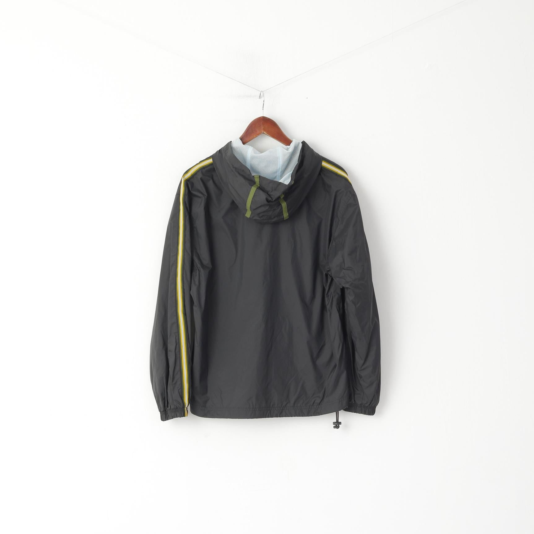 Nike Men S Jacket Grey Nylon Waterproof  Sport Hooded Zip Up Basic Top