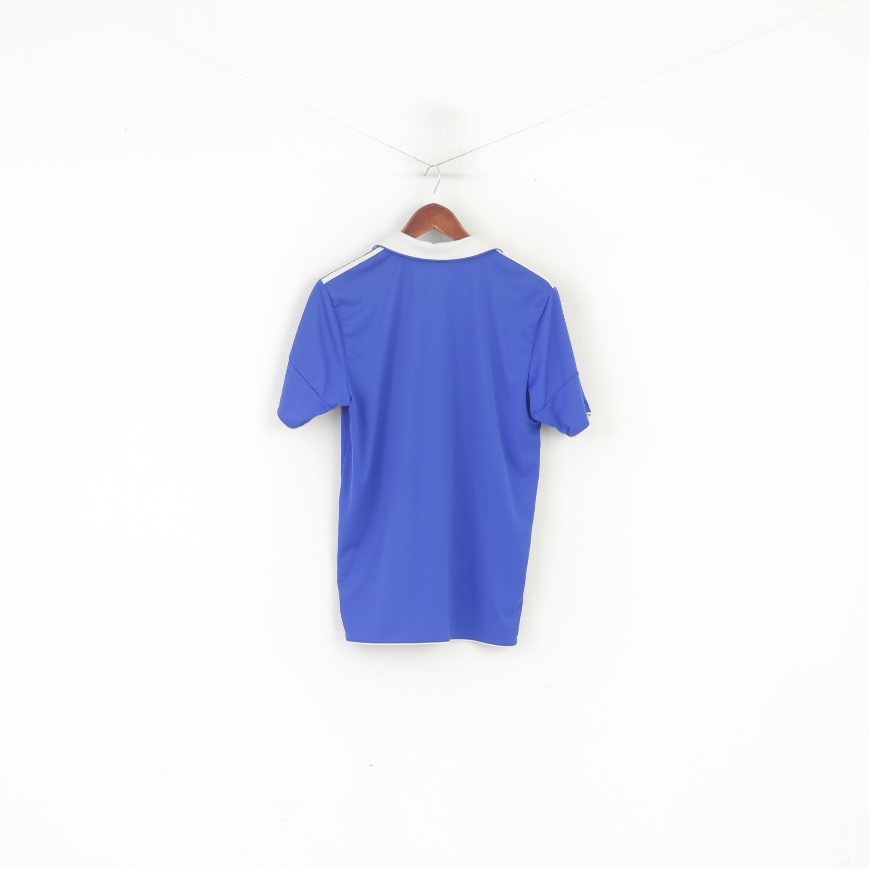 Adidas Schalke 04 Youth 170 15-16 Age Polo Shirt Blue Football Vintage Jersey Top