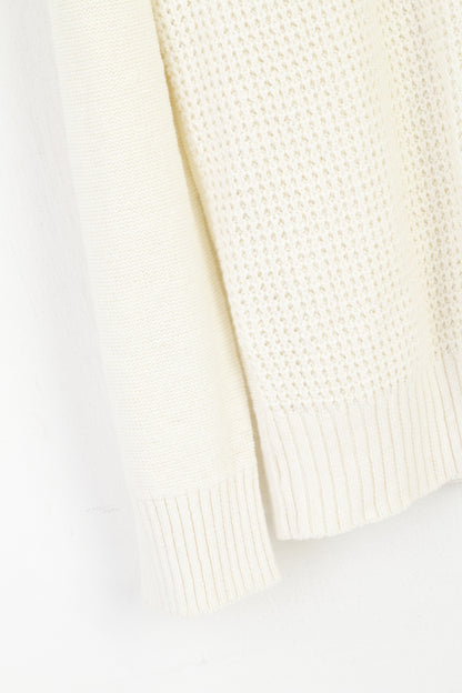 New Wesc Men M Jumper Beige Nicholas Knitted Linen Cotton Blend Sweater