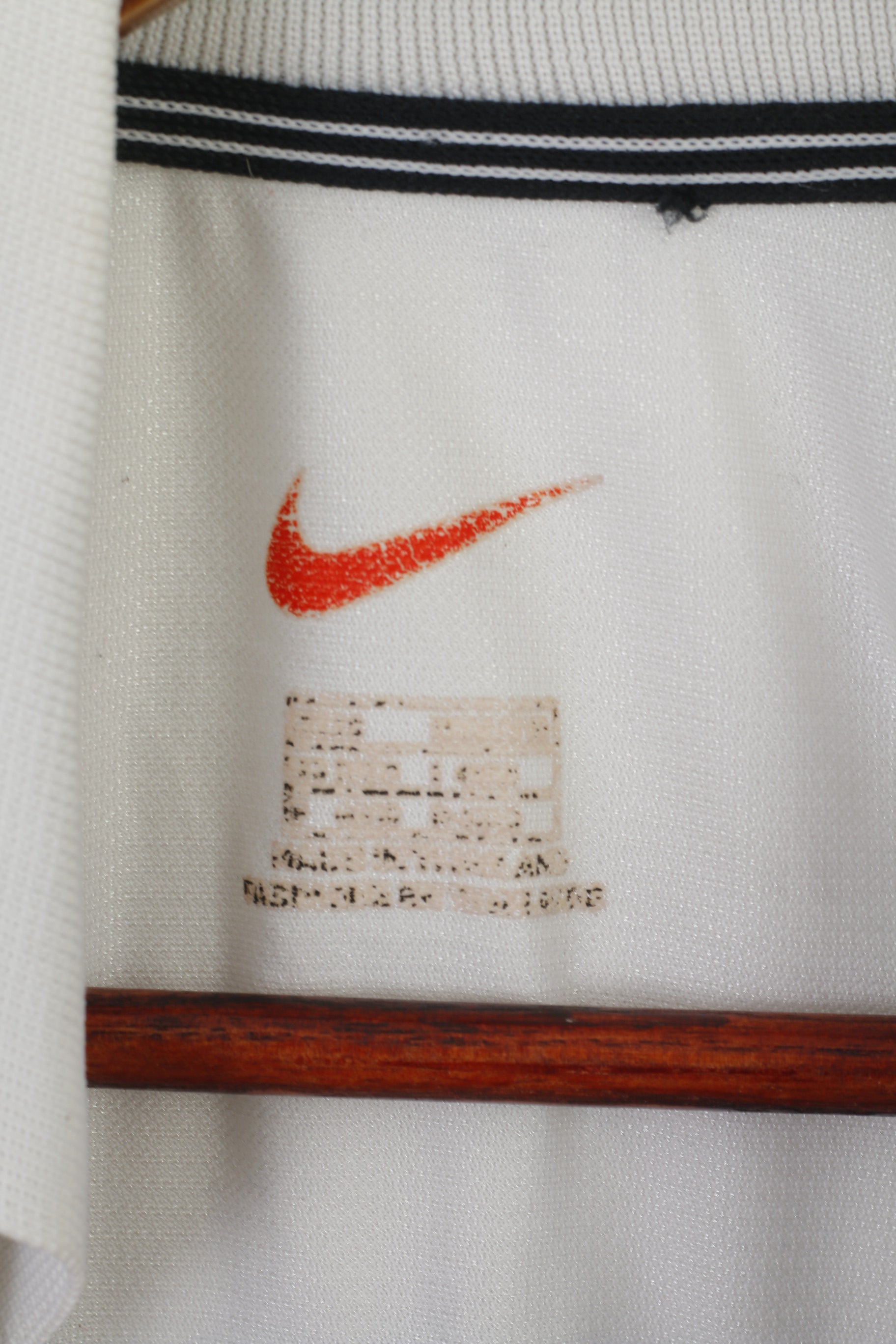 Polo Nike Team da uomo S blu lucido vintage sportivo con logo anni '90 in jersey