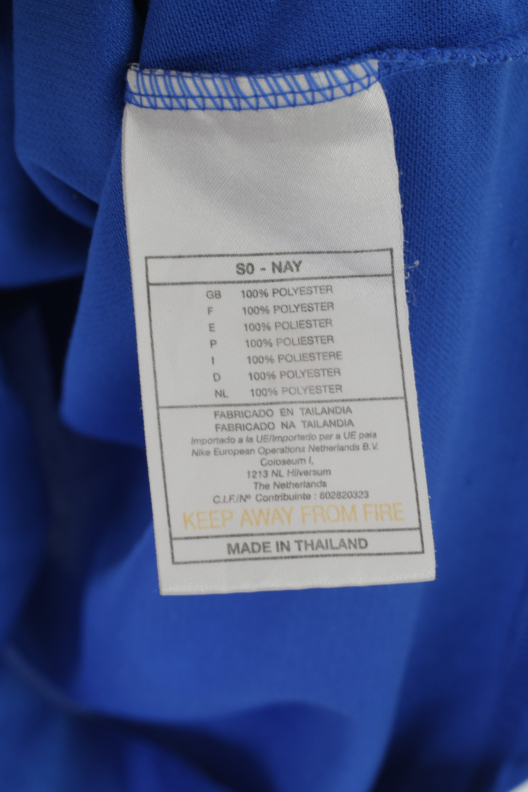 Polo Nike Team da uomo S blu lucido vintage sportivo con logo anni '90 in jersey