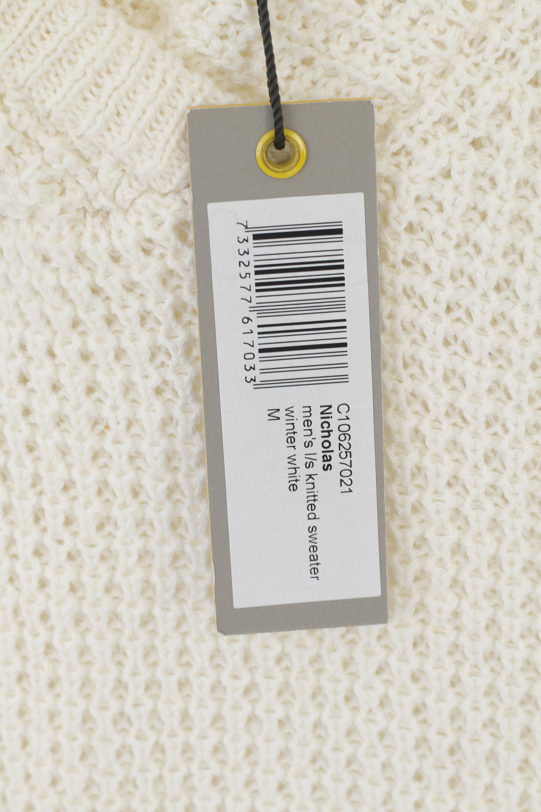 Nouveau Wesc hommes M pull Beige Nicholas tricoté lin coton mélange pull