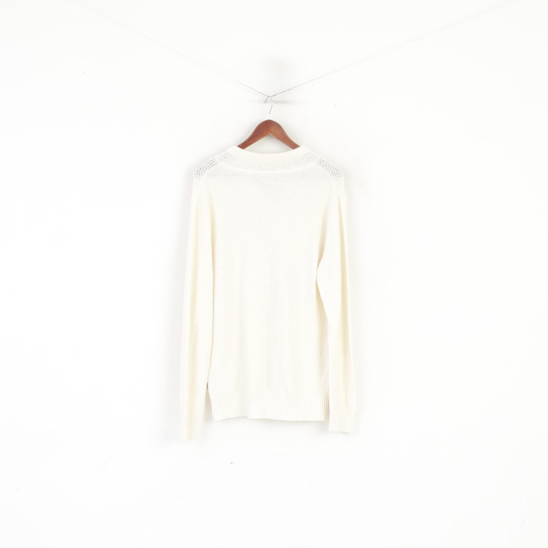 Nouveau Wesc hommes M pull Beige Nicholas tricoté lin coton mélange pull