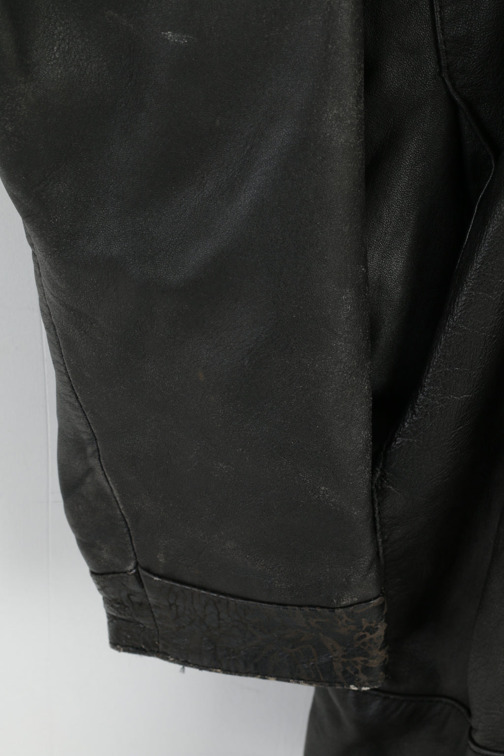 Vintage femmes L veste en cuir marron Bomber chauve-souris pleine fermeture éclair haut rétro