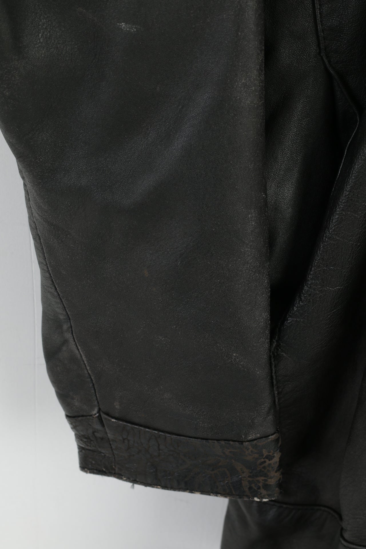 Vintage femmes L veste en cuir marron Bomber chauve-souris pleine fermeture éclair haut rétro