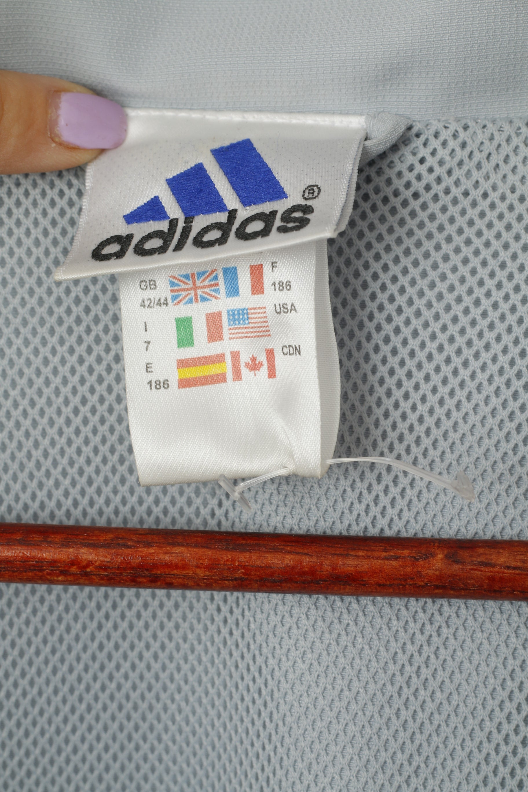 Adidas Men 42/44 L Jacket Grey Pullover Zip Neck Activewear Sport Top
