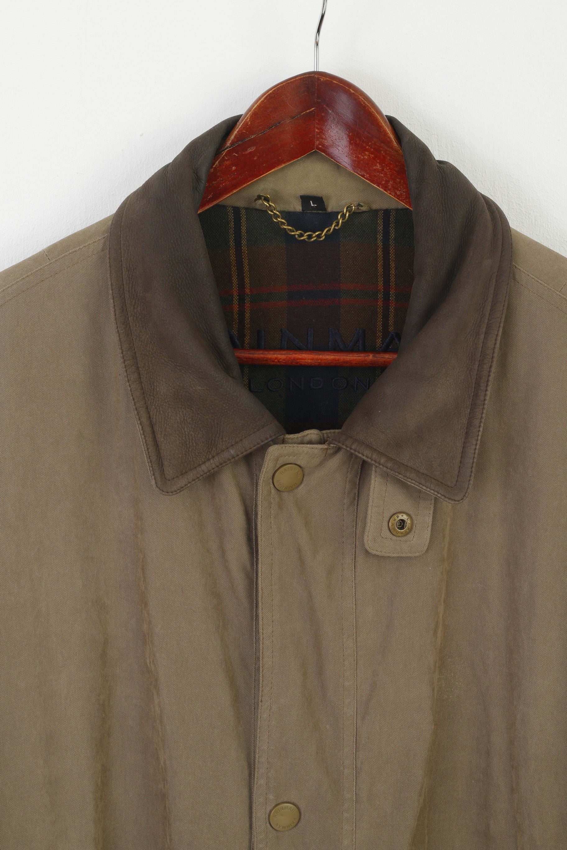 Rainman London Giacca da uomo L Bomber in nylon imbottito verde Top classico con cerniera