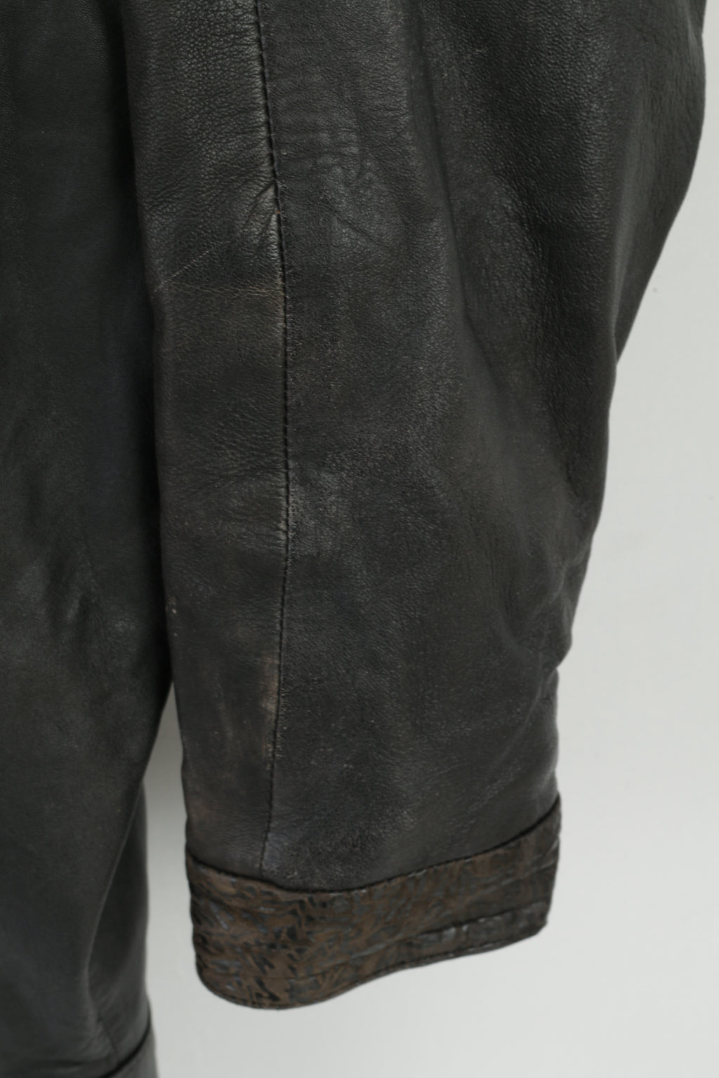 Vintage femmes L veste en cuir marron Bomber chauve-souris pleine fermeture éclair haut rétro