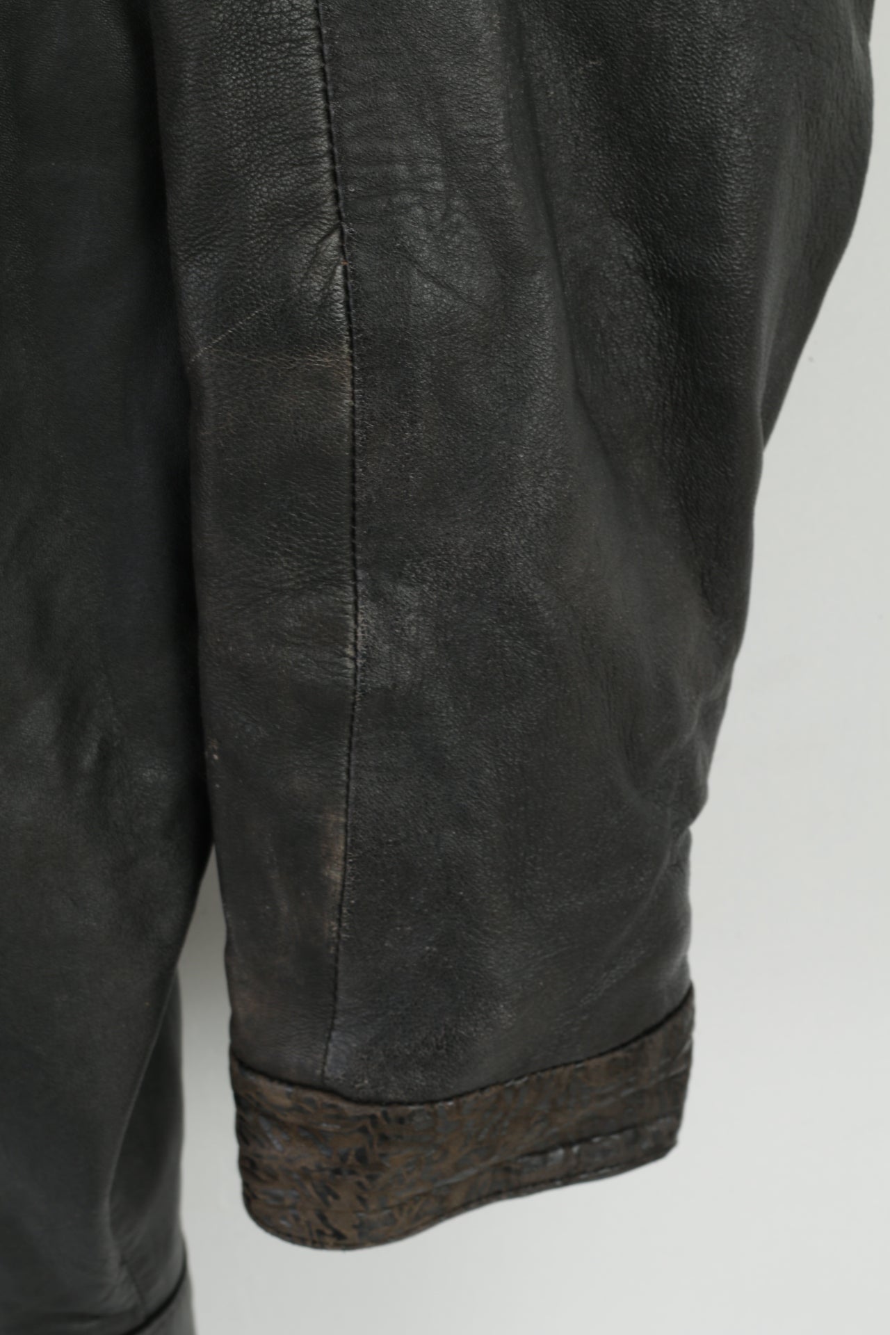 Vintage femmes L veste en cuir marron Bomber chauve-souris pleine fermeture éclair haut rétro