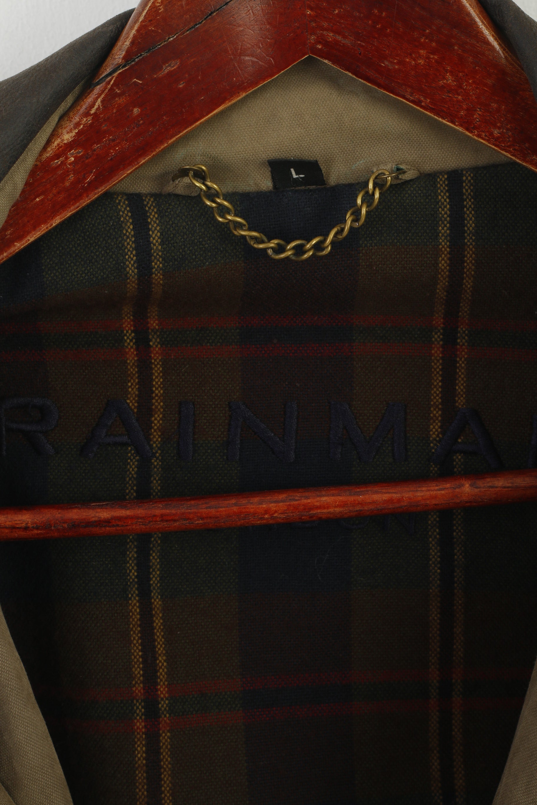 Rainman London Giacca da uomo L Bomber in nylon imbottito verde Top classico con cerniera