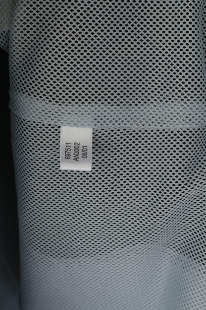Adidas Uomo 42/44 L Giacca Grigia Pullover Zip Collo Activewear Sport Top