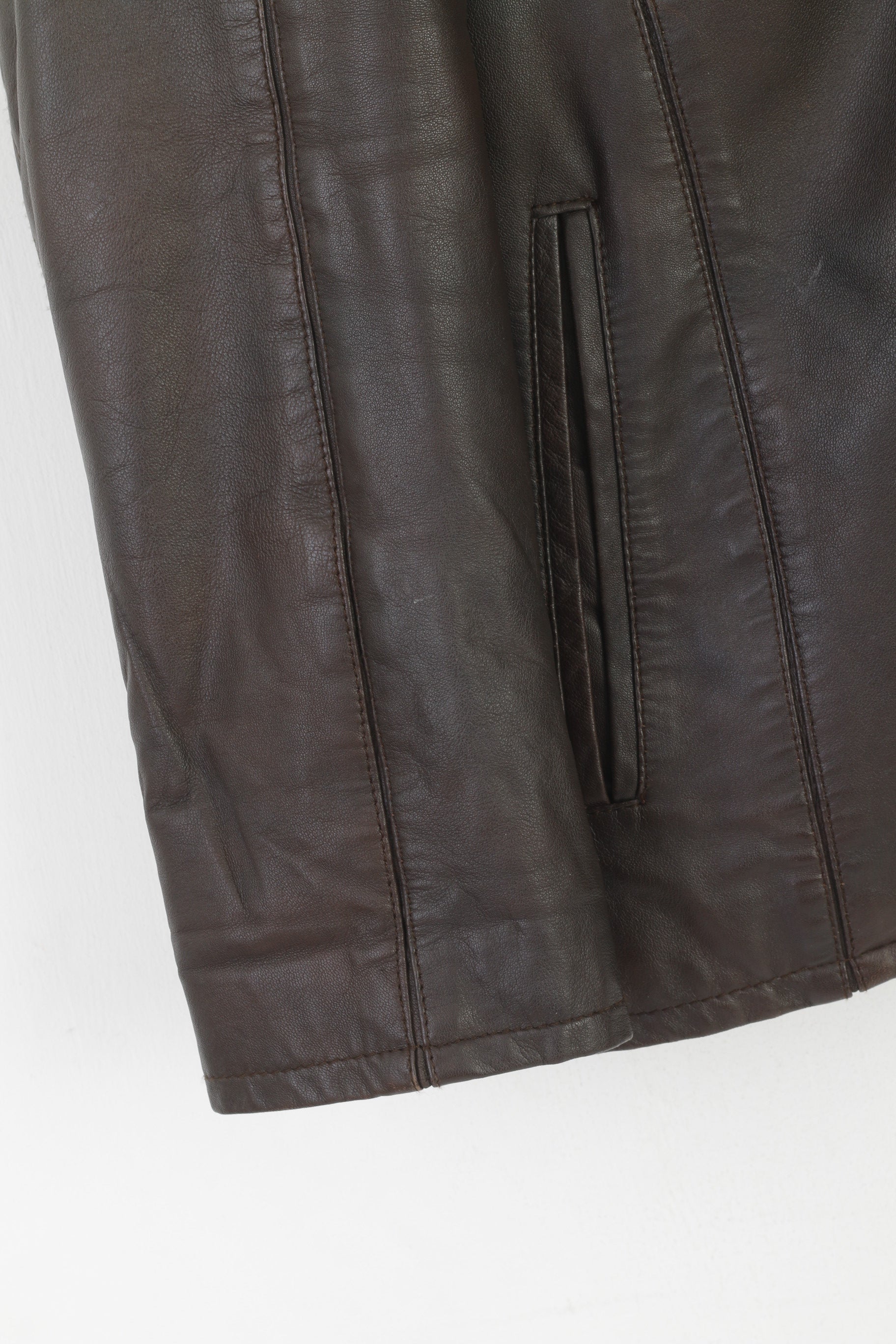 Giacca Montana Norvegia da uomo 52 L. Top da motociclista classico con cerniera intera in morbida pelle marrone