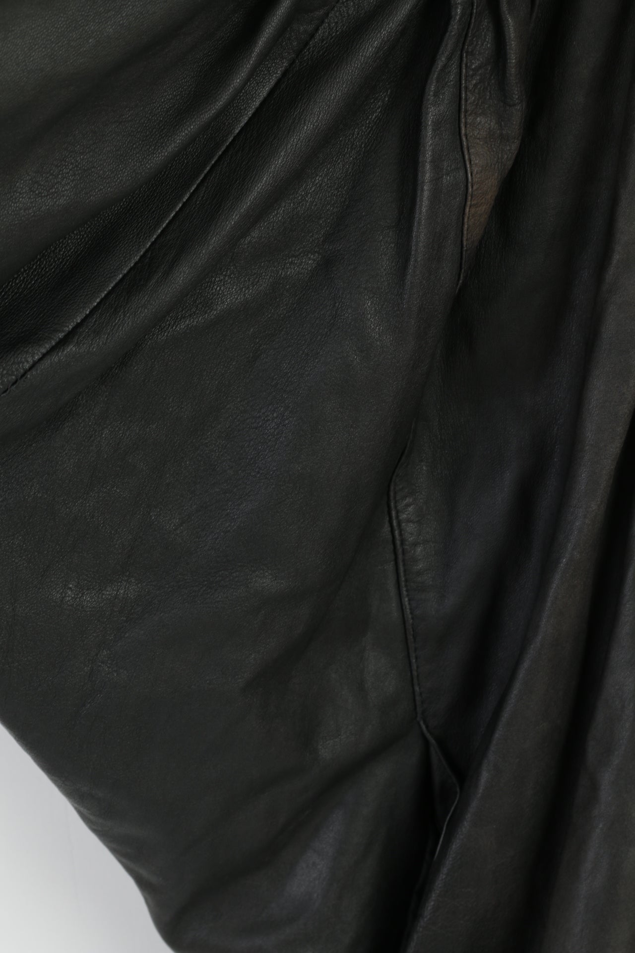 Vintage femmes L veste en cuir marron Bomber chauve-souris pleine fermeture éclair haut rétro